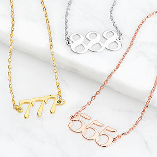 Petite Script Angel Number Necklace