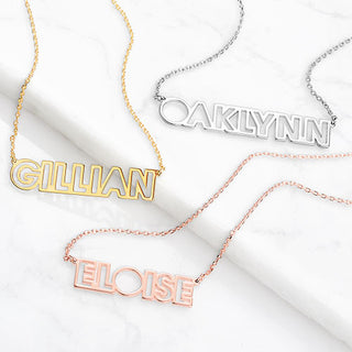 Sterling Silver Open Uppercase Name Necklace