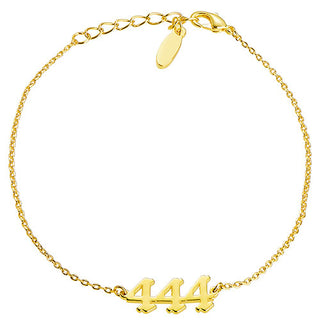 Sterling Silver Petite Old English Angel Number Bracelet