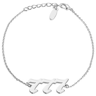 Sterling Silver Old English Angel Number Bracelet