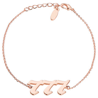 Sterling Silver Old English Angel Number Bracelet