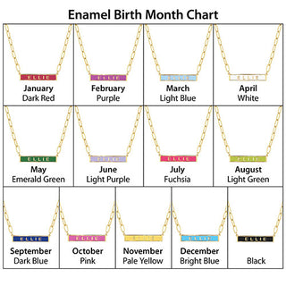 Personalized Enamel Bar on Paperclip Chain Necklace