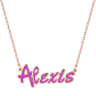 Personalized Enamel Bold Name Necklace