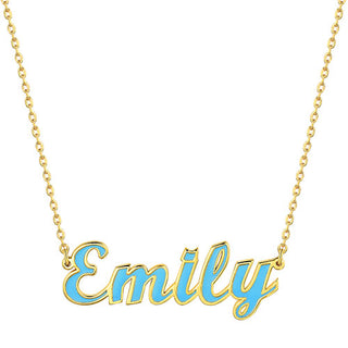 Personalized Enamel Script Name Necklace