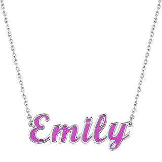 Personalized Enamel Script Name Necklace