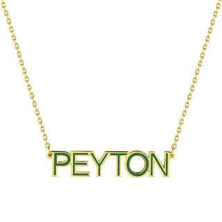 Personalized Enamel Uppercase Name Necklace