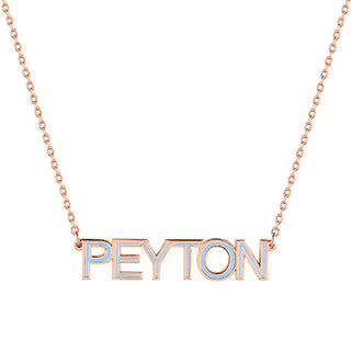 Personalized Enamel Uppercase Name Necklace