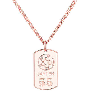 Engraved Soccer Dog Tag 20 Necklace