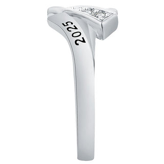 Women's Sterling Silver CZ Bypass Class Ring