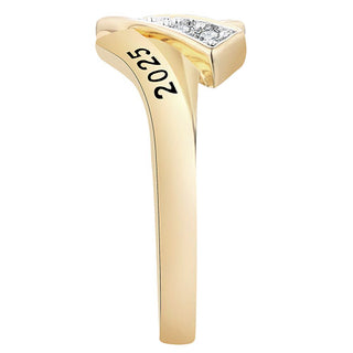 Women's Gold over Sterling CZ Bypass Class Ring