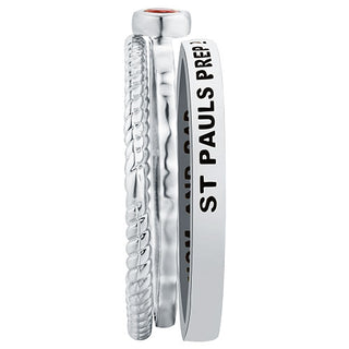 Women's Sterling Silver Round Birthstone Stackable Class Ring