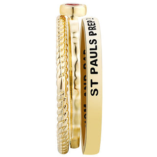 Women's Gold over Sterling Round Birthstone Stackable Class Ring