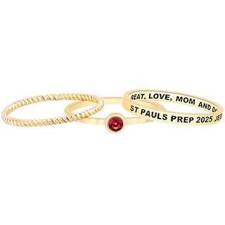 Women's Gold over Sterling Round Birthstone Stackable Class Ring