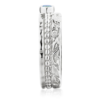 Women's Platinum Plated Round Birthstone Stackable Freestyle Class Ring
