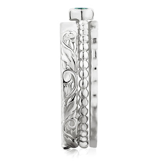 Women's Platinum Plated Round Birthstone Stackable Freestyle Class Ring