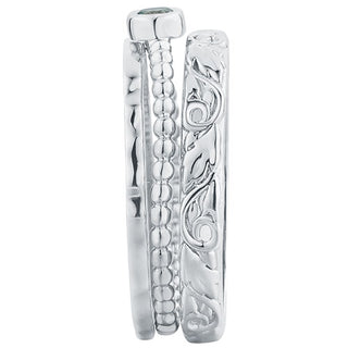 Women's Sterling Silver Round Birthstone Stackable Class Ring