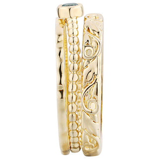 Women's Gold over Sterling Round Birthstone Stackable Class Ring