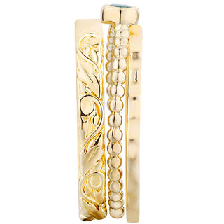 Women's Gold over Sterling Round Birthstone Stackable Class Ring
