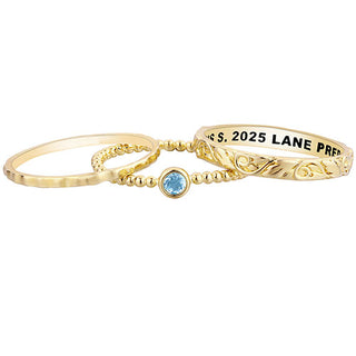 Women's Gold over Sterling Round Birthstone Stackable Class Ring