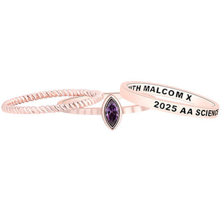 Women's 14K Rose Gold Plated Marquise Birthstone Stackable Class Ring