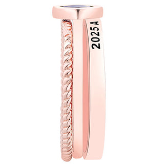 Women's Rose Gold over Sterling Marquise Birthstone Stackable Class Ring
