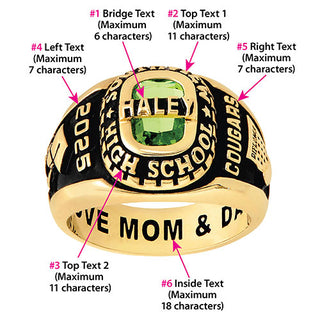Ladies CELEBRIUM Personalized-Top Traditional Class Ring