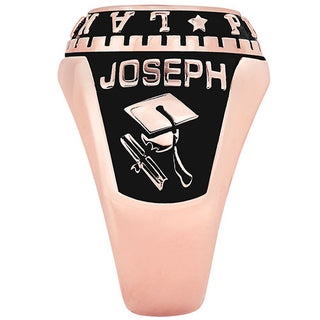 Men's Rose Gold CELEBRIUM Traditional Oval Stone Class Ring