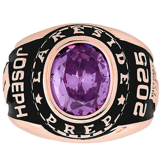 Men's Rose Gold CELEBRIUM Traditional Oval Stone Class Ring