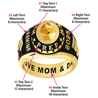 Ladies Rose Gold CELEBRIUM Traditional Oval Stone Class Ring