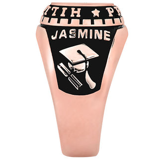 Ladies Rose Gold CELEBRIUM Traditional Oval Stone Class Ring