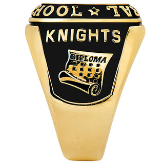 Men's Yellow CELEBRIUM Double Row Traditional Class Ring