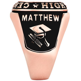 Men's Rose Gold CELEBRIUM Double Row Traditional Class Ring