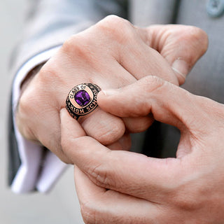 Men's Rose Gold CELEBRIUM Double Row Traditional Class Ring