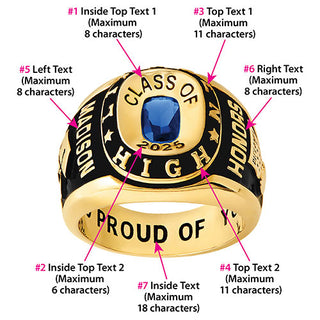 Ladies Rose Gold CELEBRIUM Double Row Traditional Class Ring