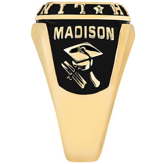 Ladies Yellow CELEBRIUM Double Row Traditional Class Ring