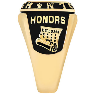 Ladies Yellow CELEBRIUM Double Row Traditional Class Ring