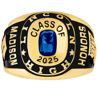 Ladies Yellow CELEBRIUM Double Row Traditional Class Ring
