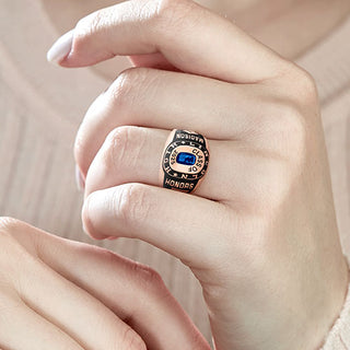 Ladies Rose Gold CELEBRIUM Double Row Traditional Class Ring