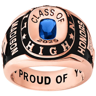 Ladies Rose Gold CELEBRIUM Double Row Traditional Class Ring