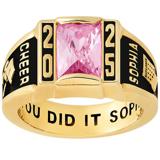 Ladies Yellow CELEBRIUM Art Deco Class Ring