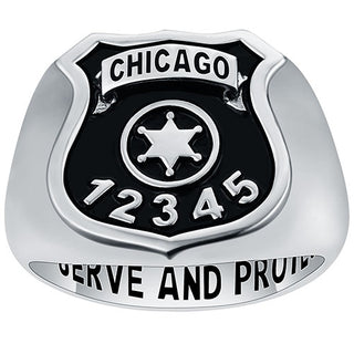Men's Sterling Silver Police First Responder Ring