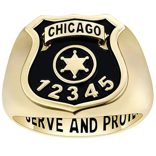 Men's 2 Micron Gold over Sterling Police First Responder Ring