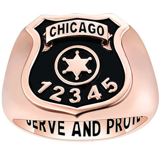 Men's 2 Micron Rose Gold over Sterling Police First Responder Ring