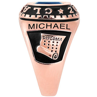 Men's 14K Rose Celebrium Birthstone 2024 Class Ring