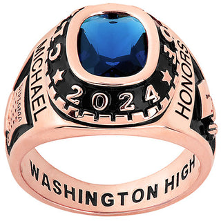 Men's 14K Rose Celebrium Birthstone 2024 Class Ring