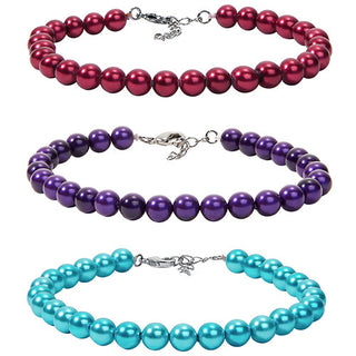 6mm Colored Shell Pearl Bracelet 7.5"+1" - Your Choice