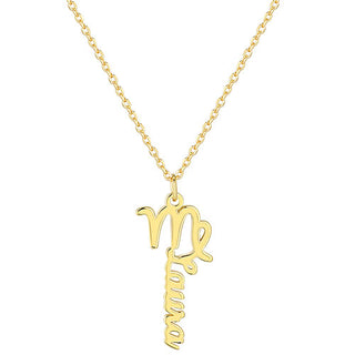 Zodiac Sign Vertical Name Necklace