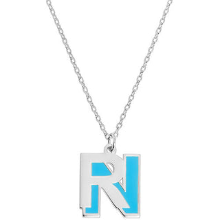 Bold Double Initial with Enamel Necklace