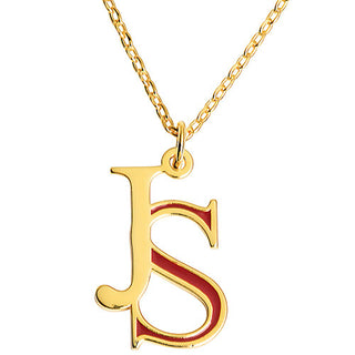 Double Initial with Enamel Necklace