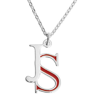 Double Initial with Enamel Necklace